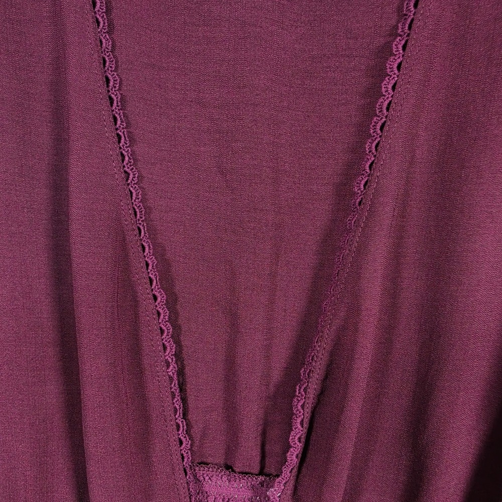 Maurices Cardigan Women's L Purple Open Front Tassel Tie Boho Kimono Top Blouse - Picture 9 of 16